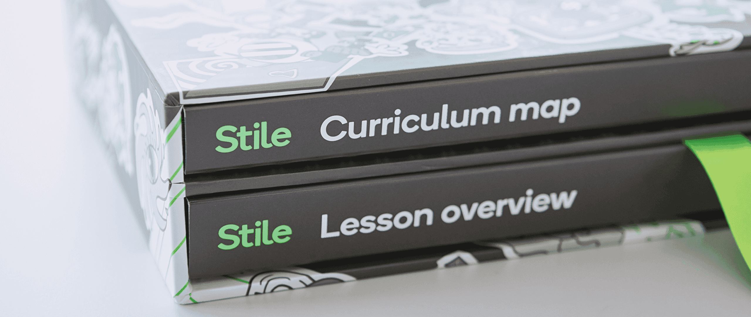 A collection of Stile teaching resource books on a table