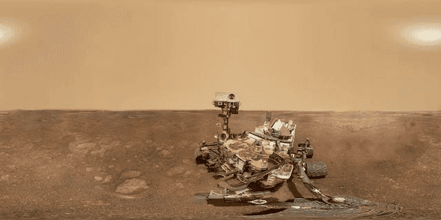 A Mars rover on the surface of Mars